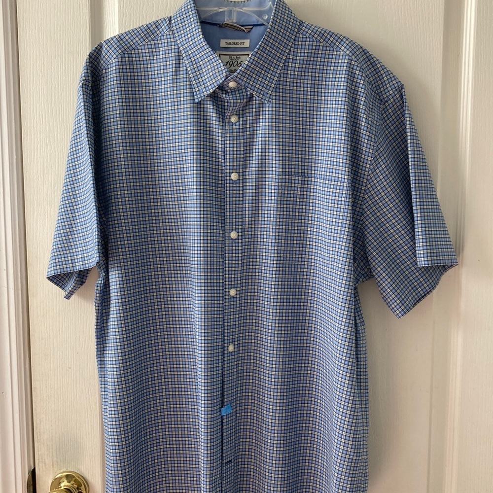 NWOT JoS A Bank 1905 Short Sleeve Plaid Shirt Size XL